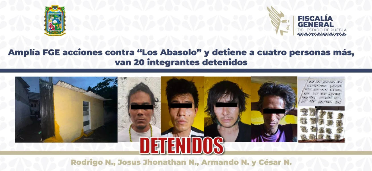 Fiscalía amplía cerco contra presunta red de narcomenudeo en Puebla; ya son 20 detenidos